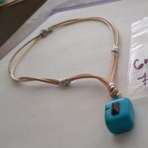 Heliolite simulated turquoise with natural red garnet rope necklace